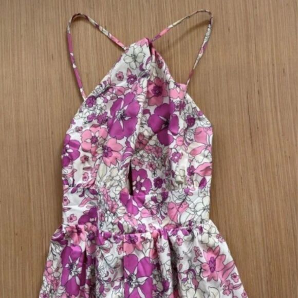 Women's Pink Floral Long Maxi Dress - Picture 3 of 10